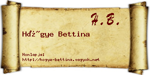 Hőgye Bettina névjegykártya