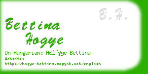 bettina hogye business card